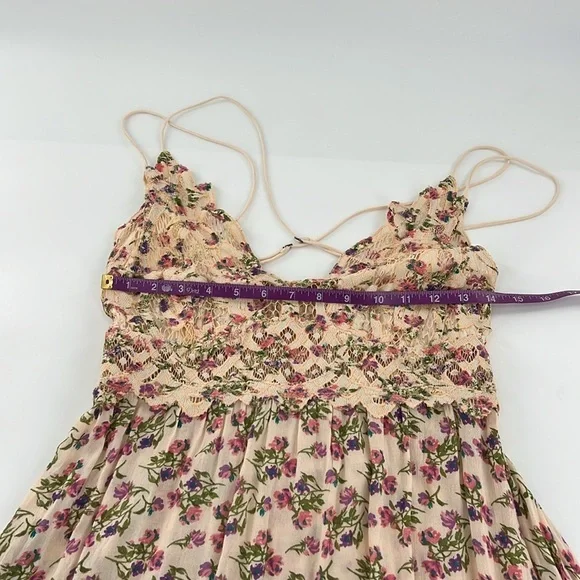Free People Women's Adella Printed Mini Slip Dress large​​​ - Picture 11 of 15